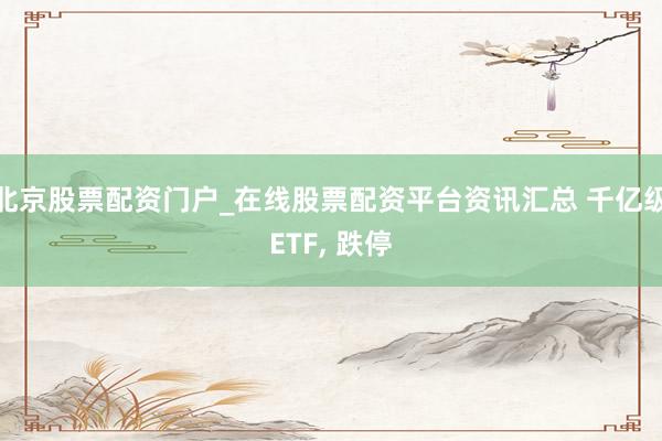北京股票配资门户_在线股票配资平台资讯汇总 千亿级ETF, 跌停