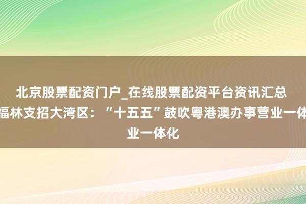 北京股票配资门户_在线股票配资平台资讯汇总 迟福林支招大湾区：“十五五”鼓吹粤港澳办事营业一体化